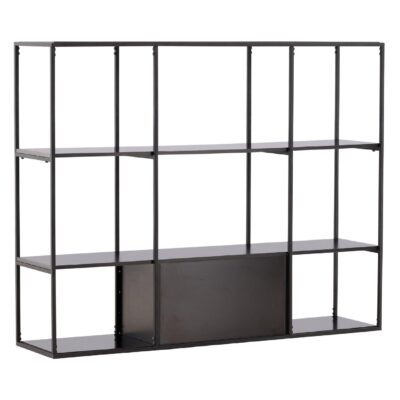 zwarte boekenkast met open vakken afbeelding 6