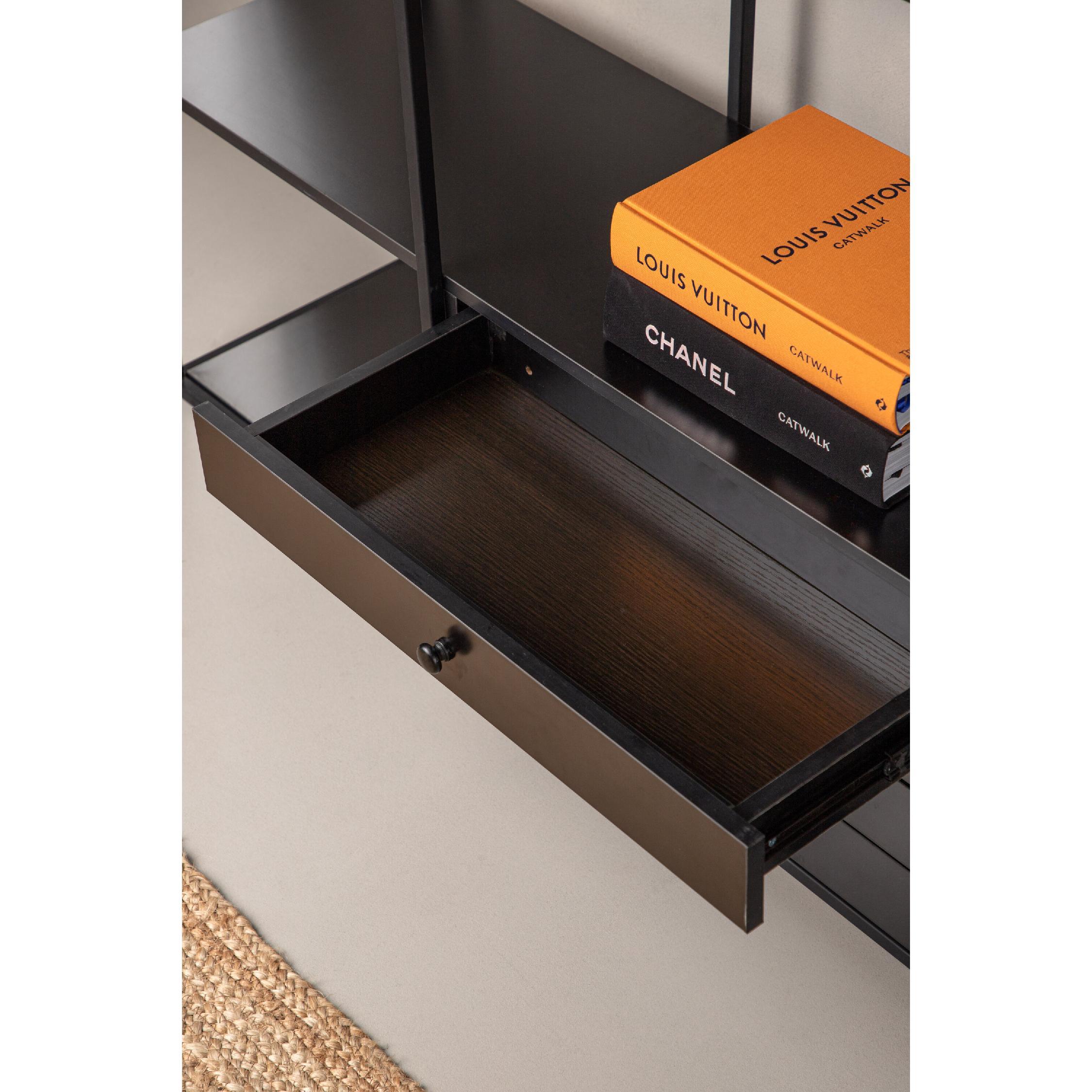 zwarte boekenkast met open vakken afbeelding 11