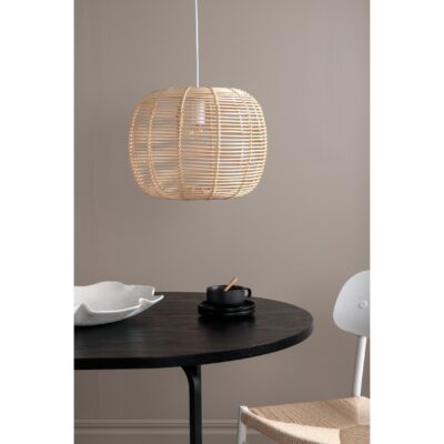 groene rotan hanglamp gevlochten afbeelding 3