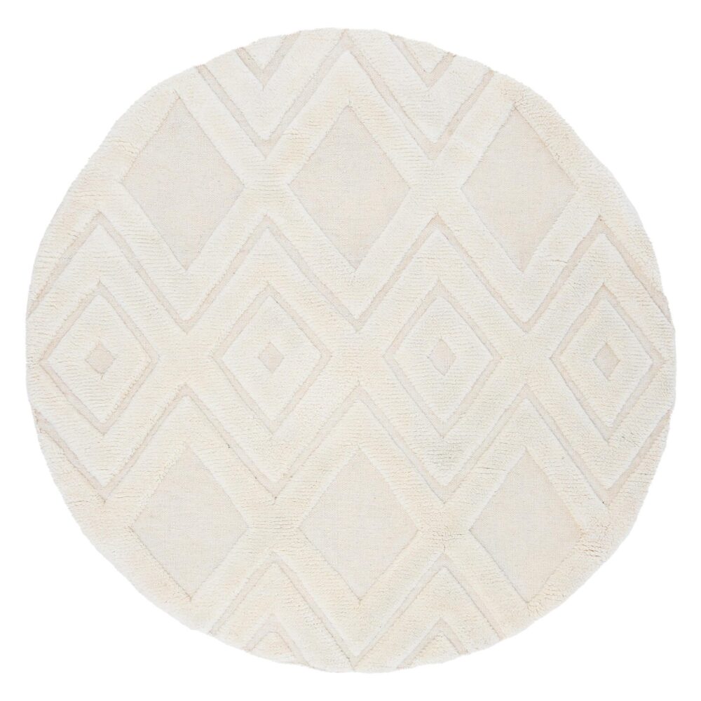 rond wollen vloerkleed wit 200 cm afbeelding 1