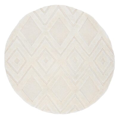 rond wollen vloerkleed wit 200 cm afbeelding 1