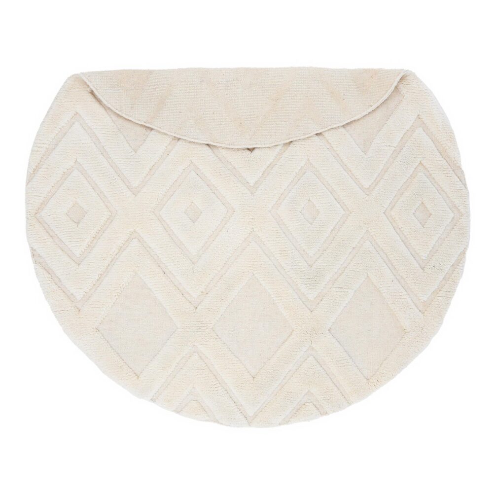 rond wollen vloerkleed wit 200 cm afbeelding 2