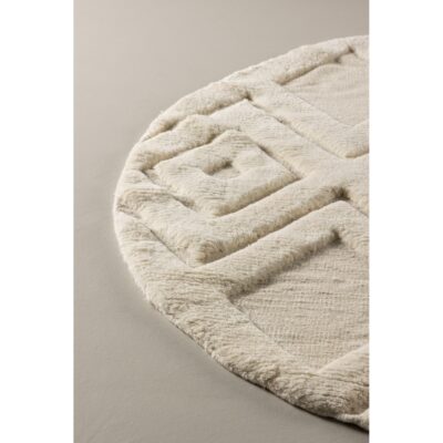 rond wollen vloerkleed wit 200 cm afbeelding 4