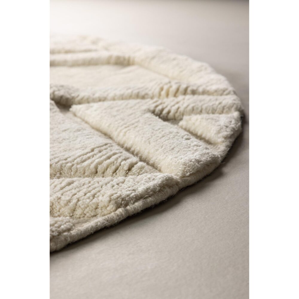 rond wollen vloerkleed wit 200 cm afbeelding 5
