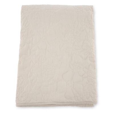 beige bloemen bedsprei microvezel 250x150 afbeelding 1