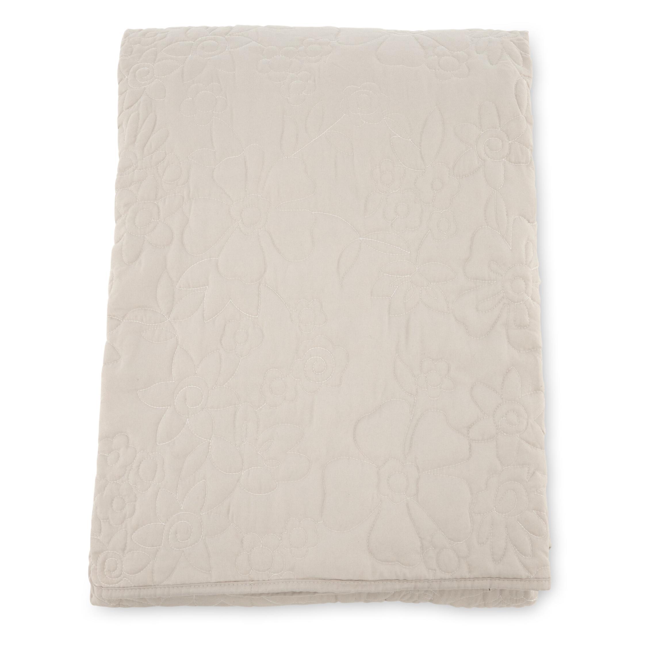 beige microvezel bedsprei 260x180 afbeelding 1