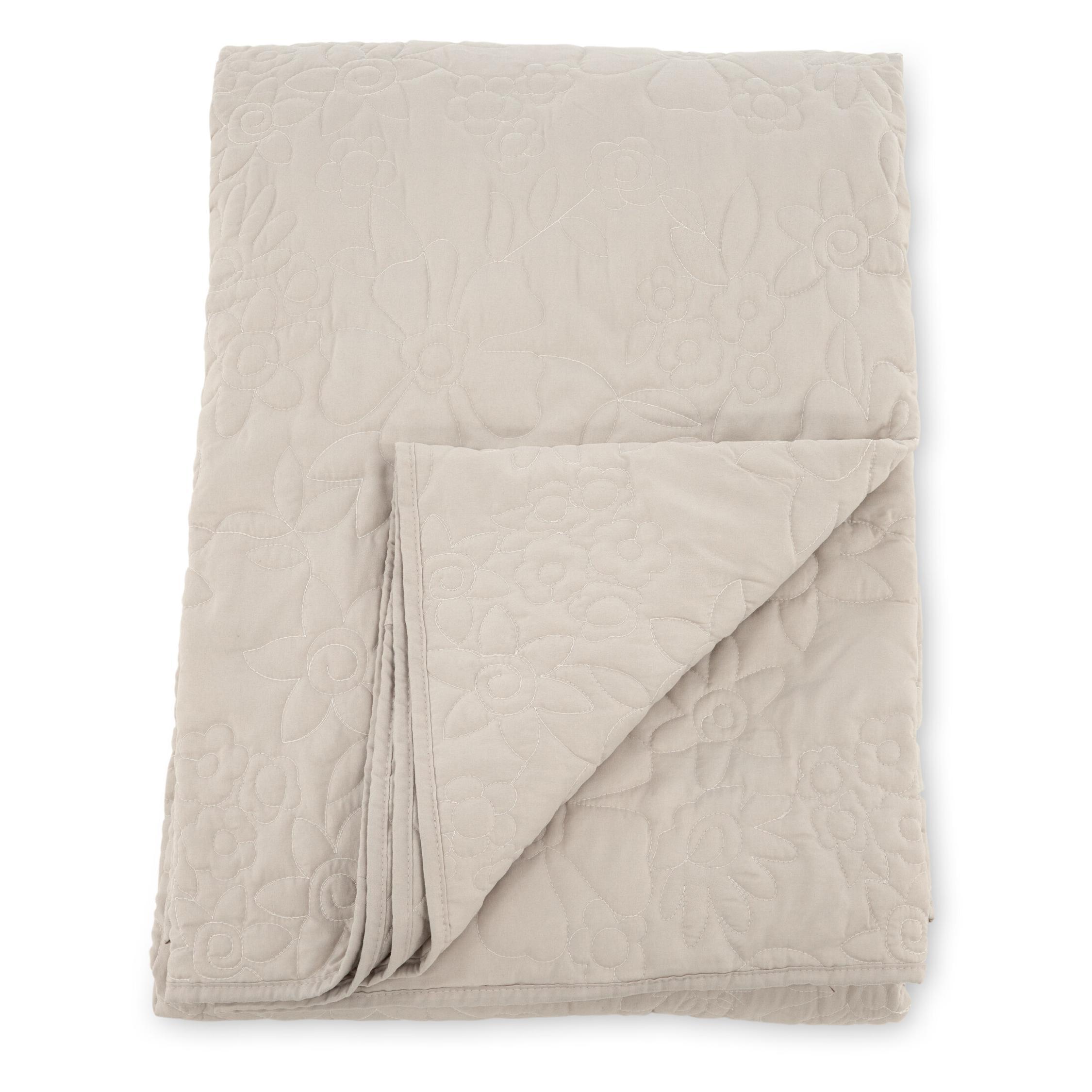 beige microvezel bedsprei 260x180 afbeelding 2