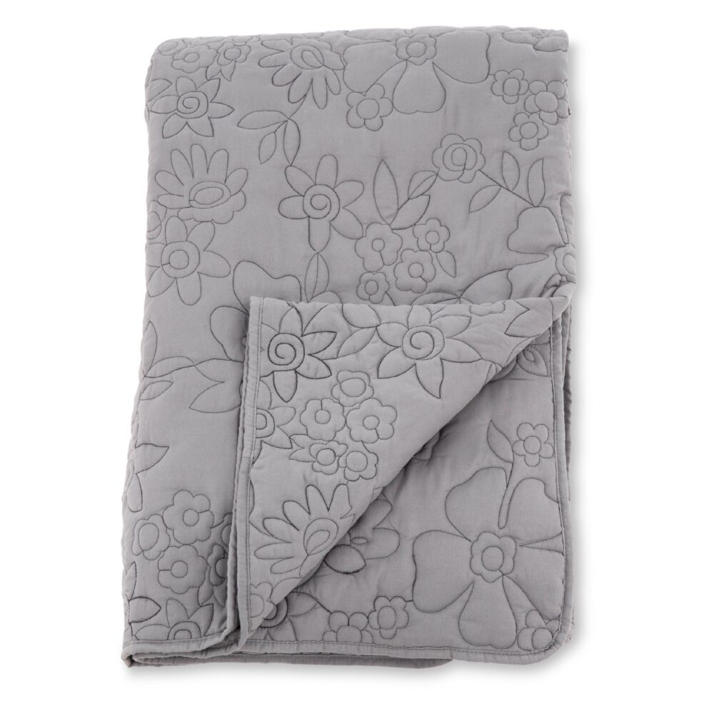 lichtgrijze microvezel bedsprei 260x260 afbeelding 1