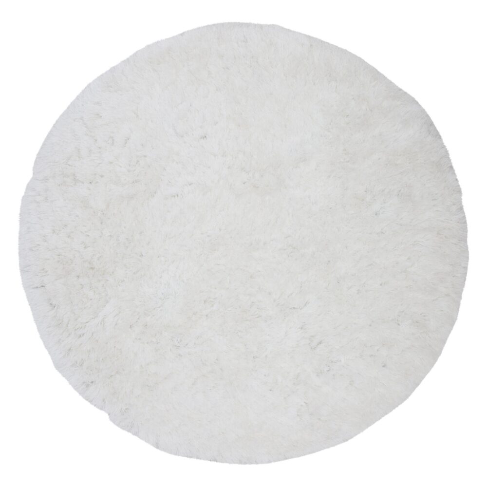 wit rond hoogpolig vloerkleed 300 cm afbeelding 1
