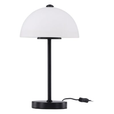 Scandinavische tafellamp met witte glazen kap afbeelding 2