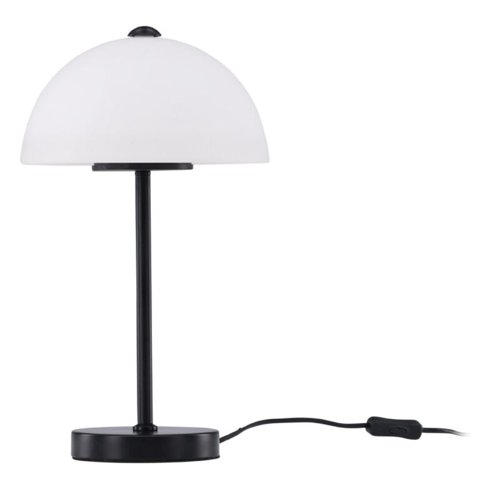 Scandinavische tafellamp met witte glazen kap afbeelding 3