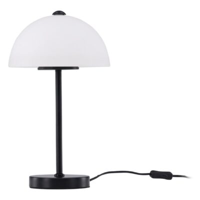 Scandinavische tafellamp met witte glazen kap afbeelding 3