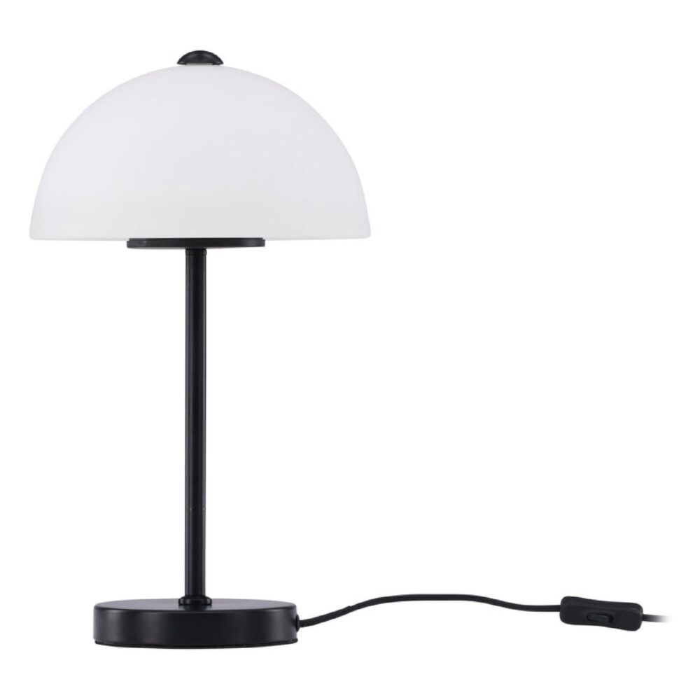 Scandinavische tafellamp met witte glazen kap afbeelding 4