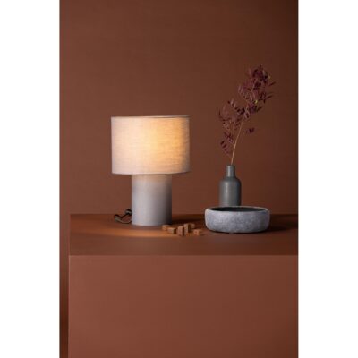 donkergrijze linnen tafellamp afbeelding 4