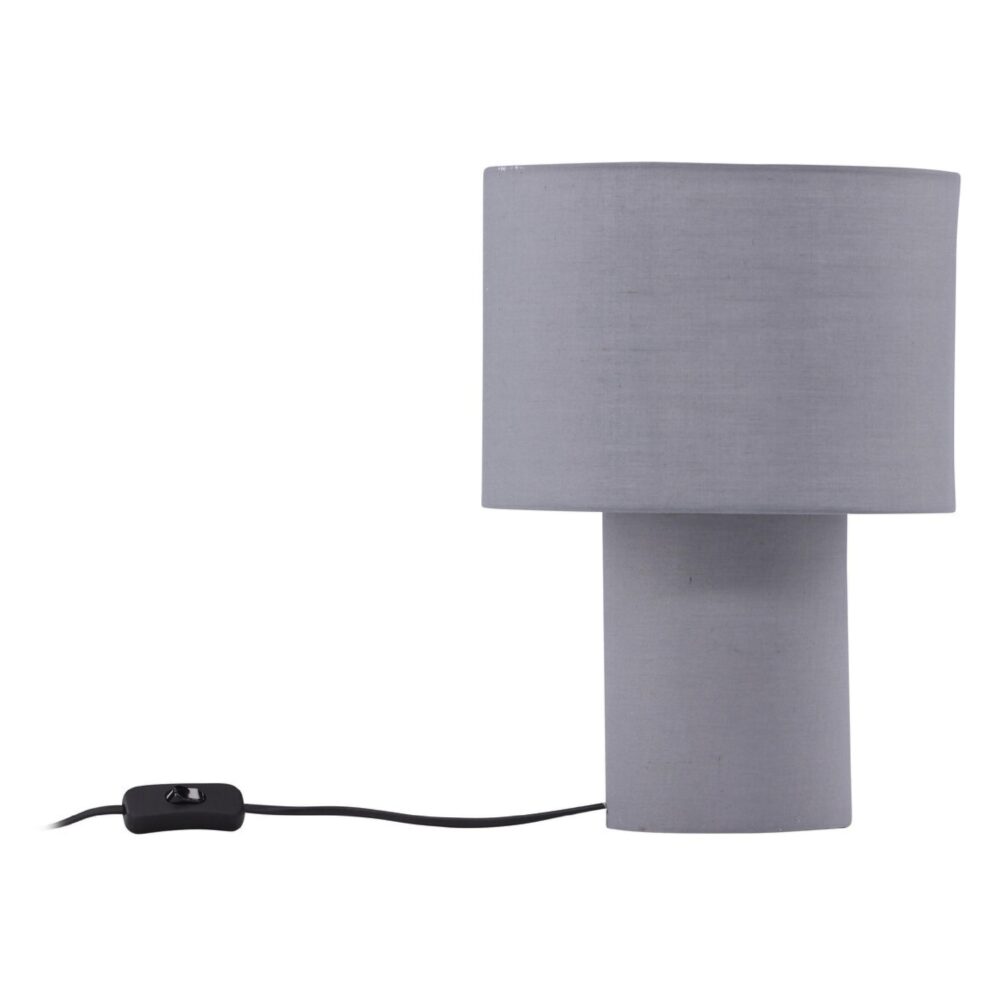 donkergrijze linnen tafellamp afbeelding 1