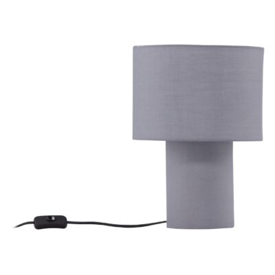 donkergrijze linnen tafellamp afbeelding 1