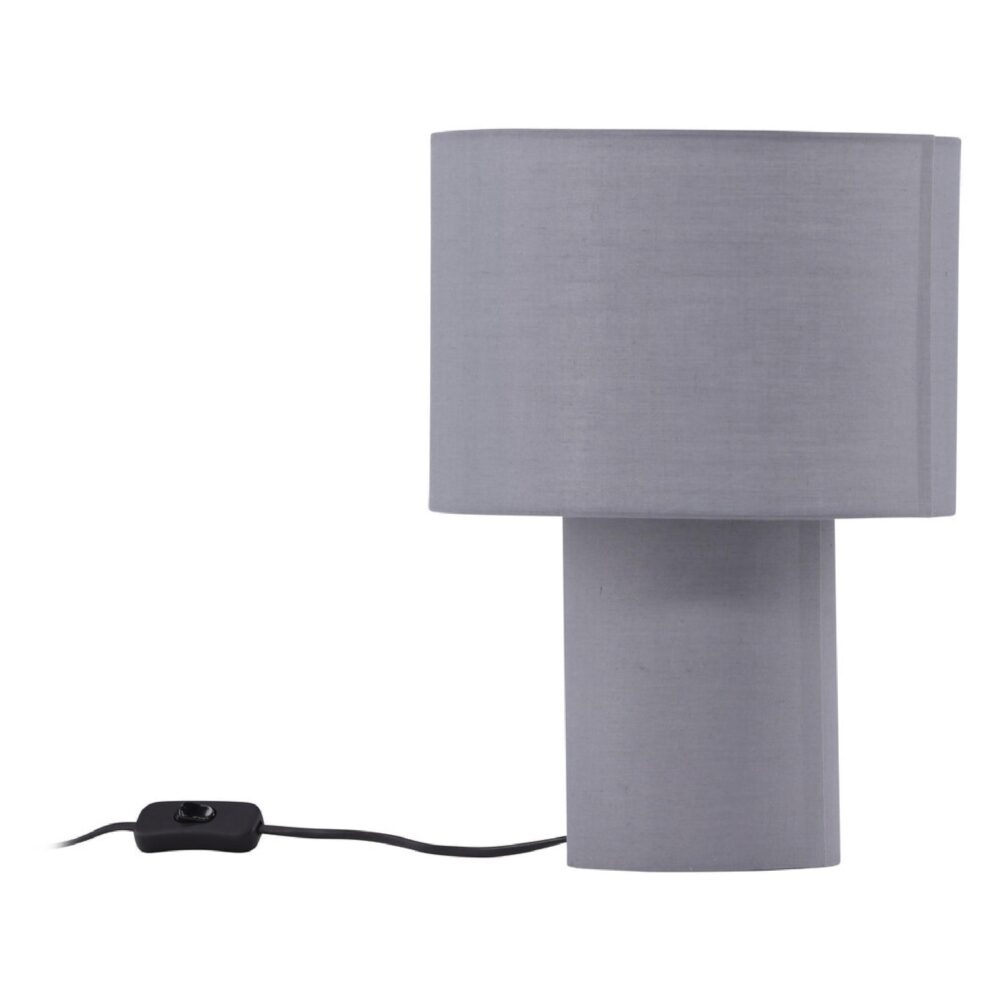 donkergrijze linnen tafellamp afbeelding 2
