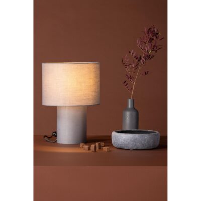 donkergrijze linnen tafellamp afbeelding 5