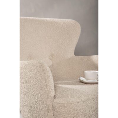 beige bouclé fauteuil afbeelding 10