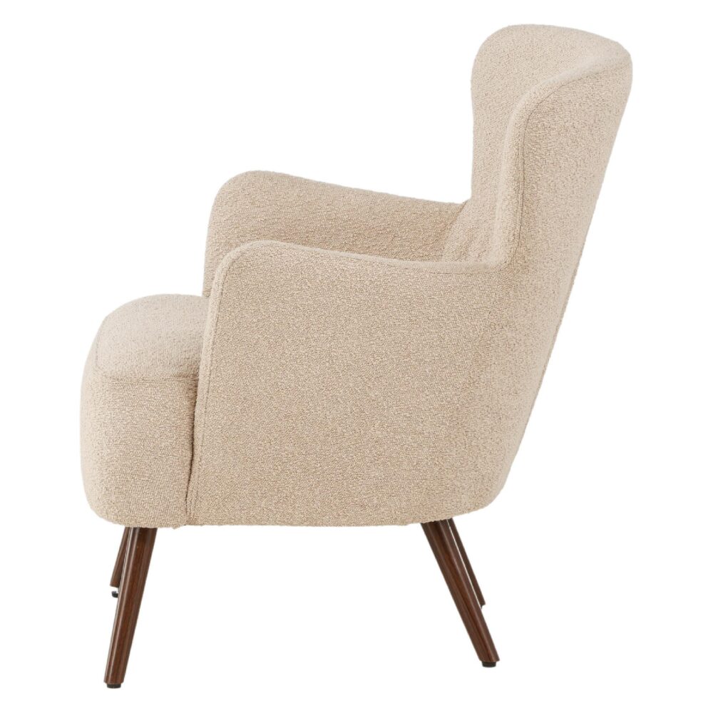 beige bouclé fauteuil afbeelding 4