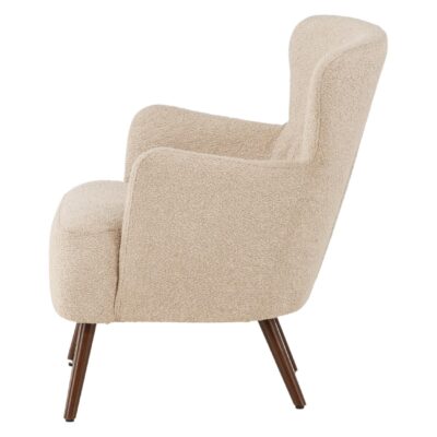 beige bouclé fauteuil afbeelding 4
