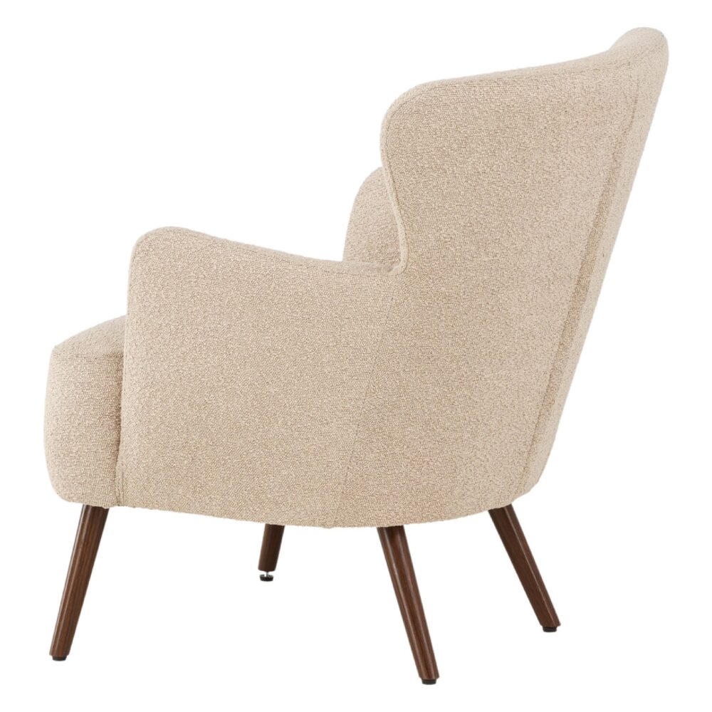 beige bouclé fauteuil afbeelding 5