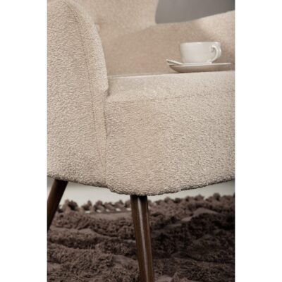 beige bouclé fauteuil afbeelding 11