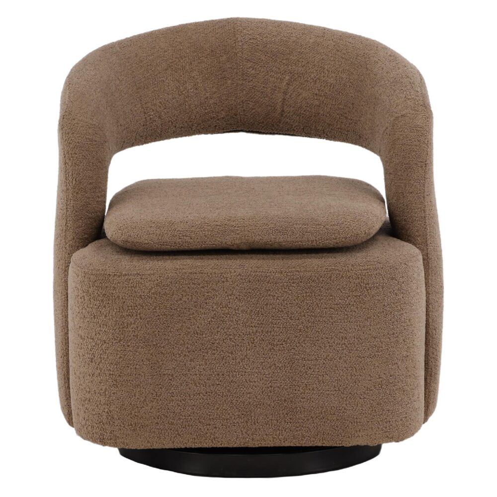 bruine bouclé draaifauteuil Ellan afbeelding 2