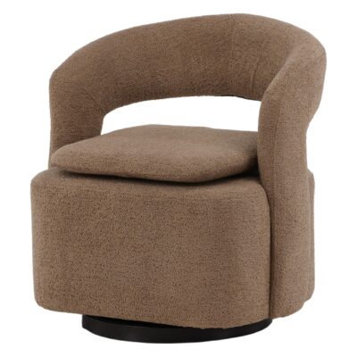 bruine bouclé draaifauteuil Ellan afbeelding 1