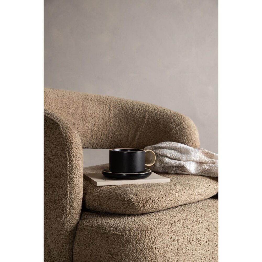 bruine bouclé draaifauteuil Ellan afbeelding 9