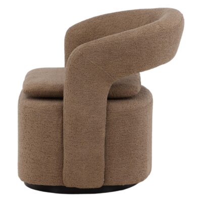 bruine bouclé draaifauteuil Ellan afbeelding 4