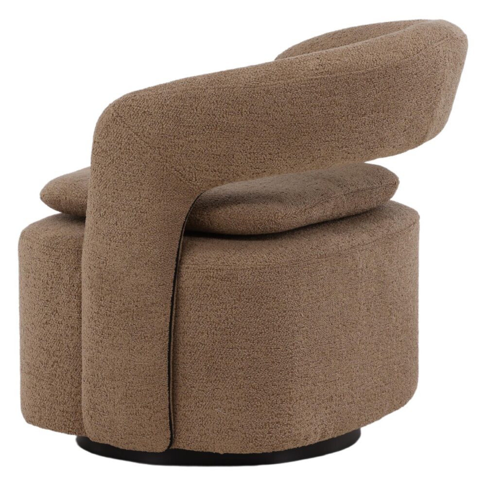 bruine bouclé draaifauteuil Ellan afbeelding 5
