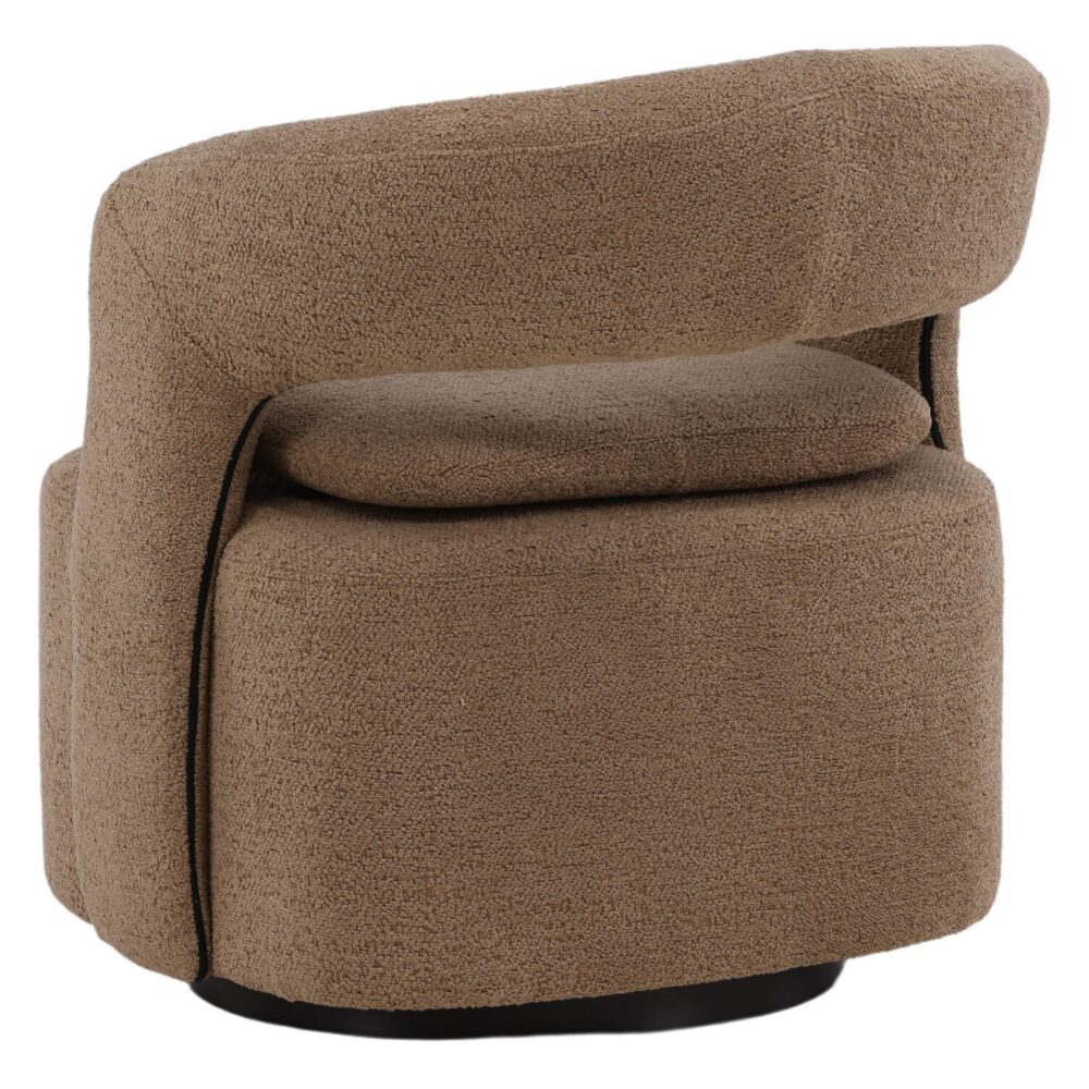 bruine bouclé draaifauteuil Ellan afbeelding 6