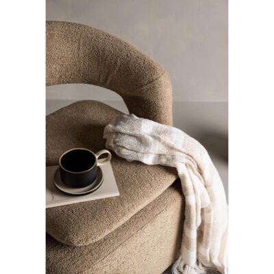 bruine bouclé draaifauteuil Ellan afbeelding 11