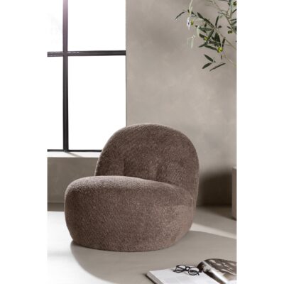 bruine bouclé fauteuil Ylena afbeelding 8