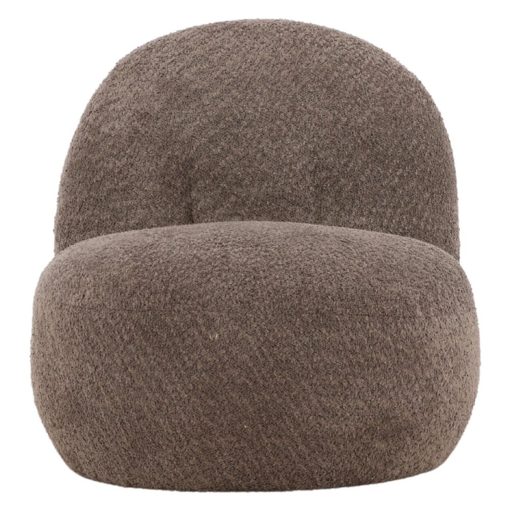 bruine bouclé fauteuil Ylena afbeelding 2