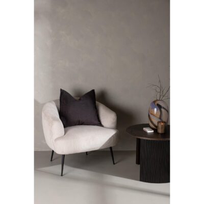 beige ribstof fauteuil afbeelding 8