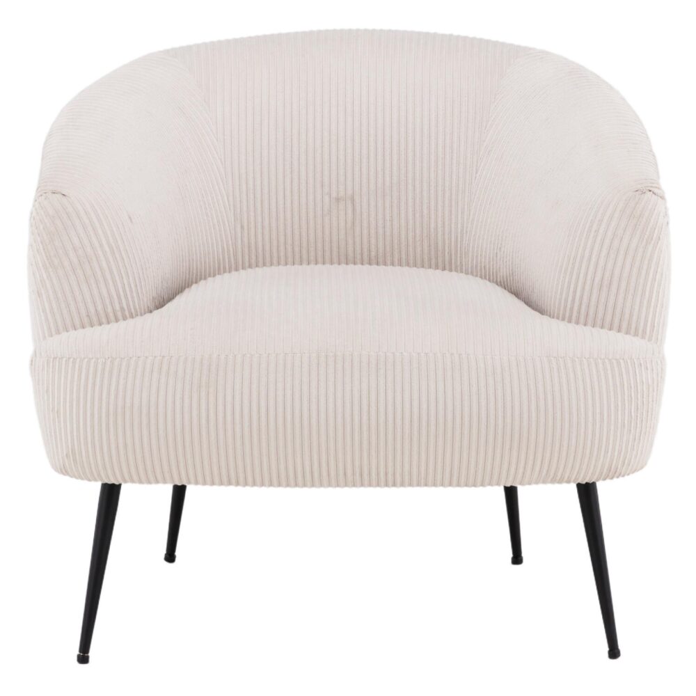 beige ribstof fauteuil afbeelding 1