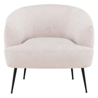 beige ribstof fauteuil afbeelding 1