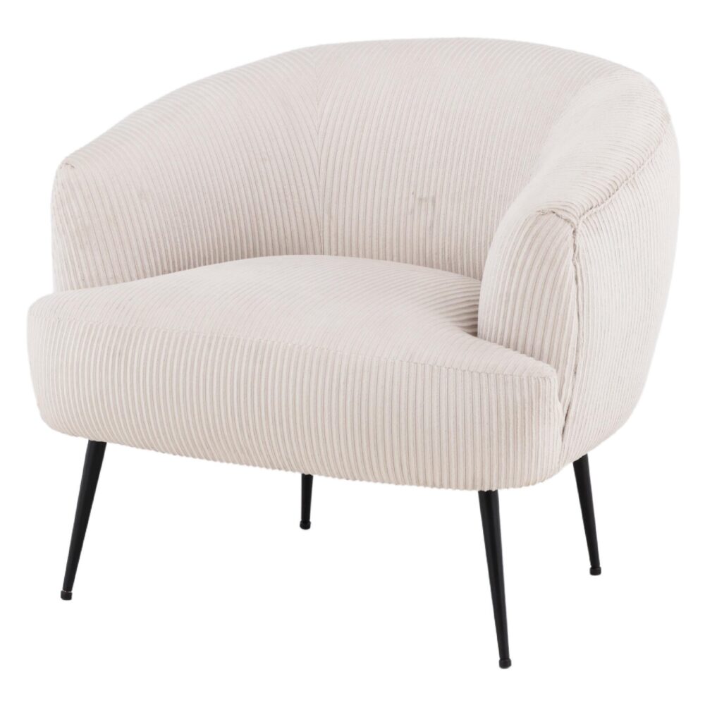 beige ribstof fauteuil afbeelding 2