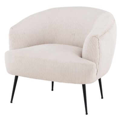 beige ribstof fauteuil afbeelding 2