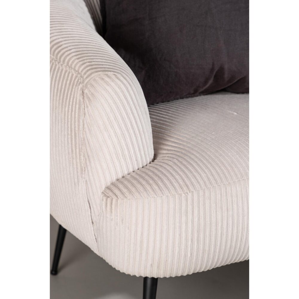 beige ribstof fauteuil afbeelding 9