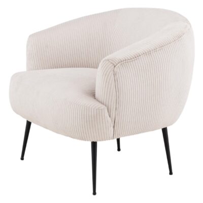 beige ribstof fauteuil afbeelding 3