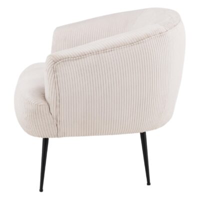 beige ribstof fauteuil afbeelding 4