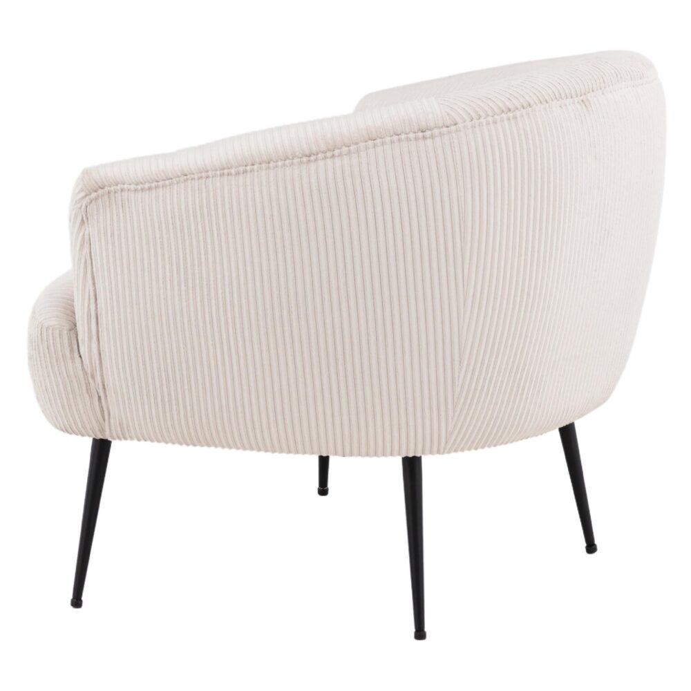 beige ribstof fauteuil afbeelding 5
