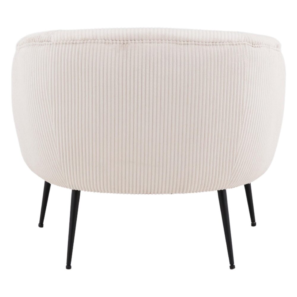 beige ribstof fauteuil afbeelding 7