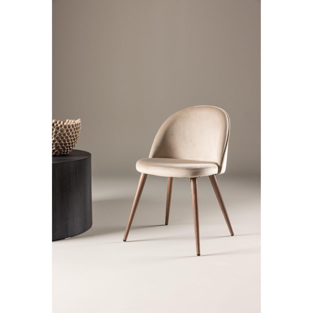 beige velvet eetkamerstoelen set van 2 Nest of Nora afbeelding 7