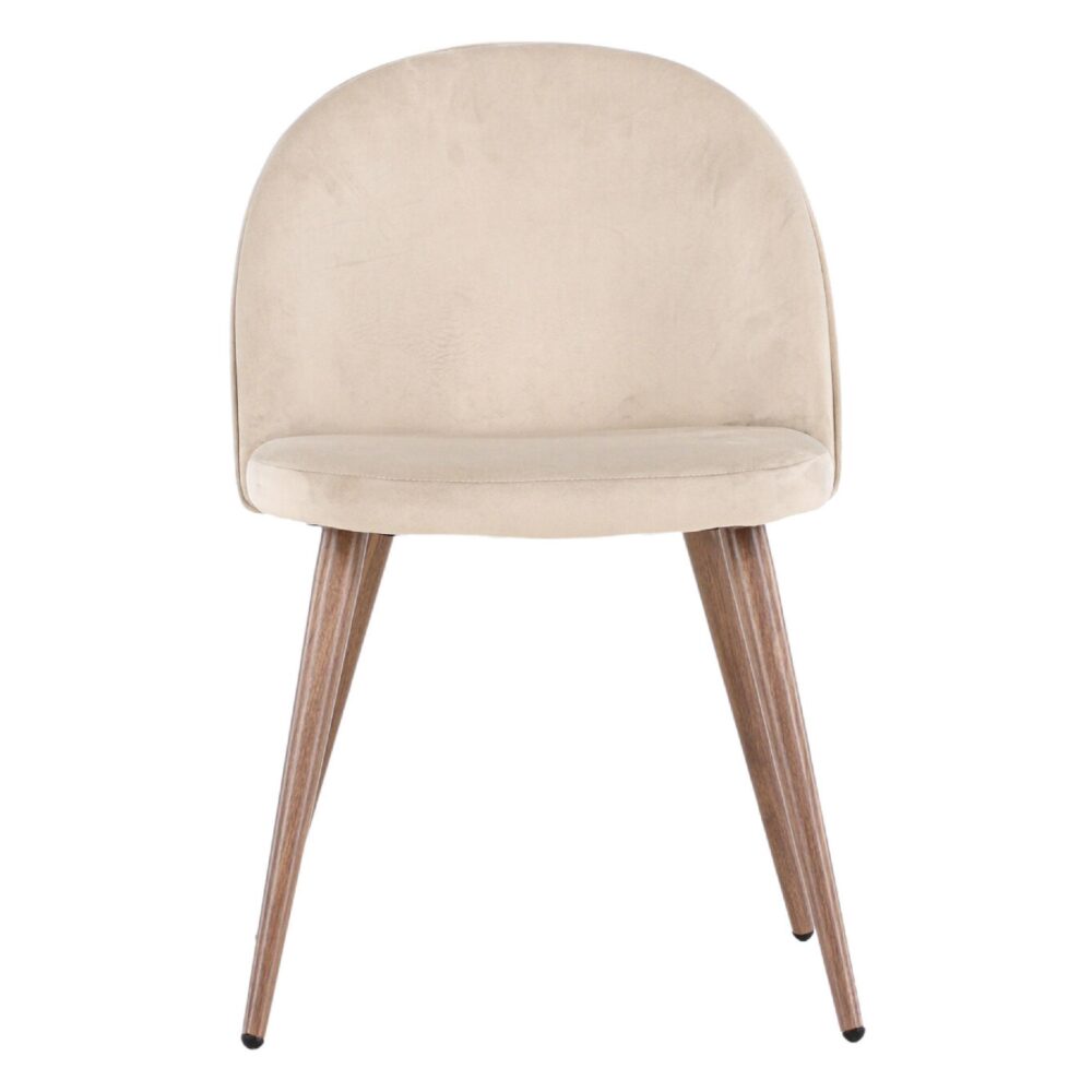 beige velvet eetkamerstoelen set van 2 Nest of Nora afbeelding 2