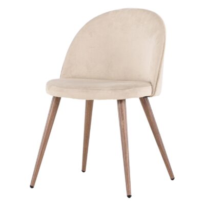 beige velvet eetkamerstoelen set van 2 Nest of Nora afbeelding 3