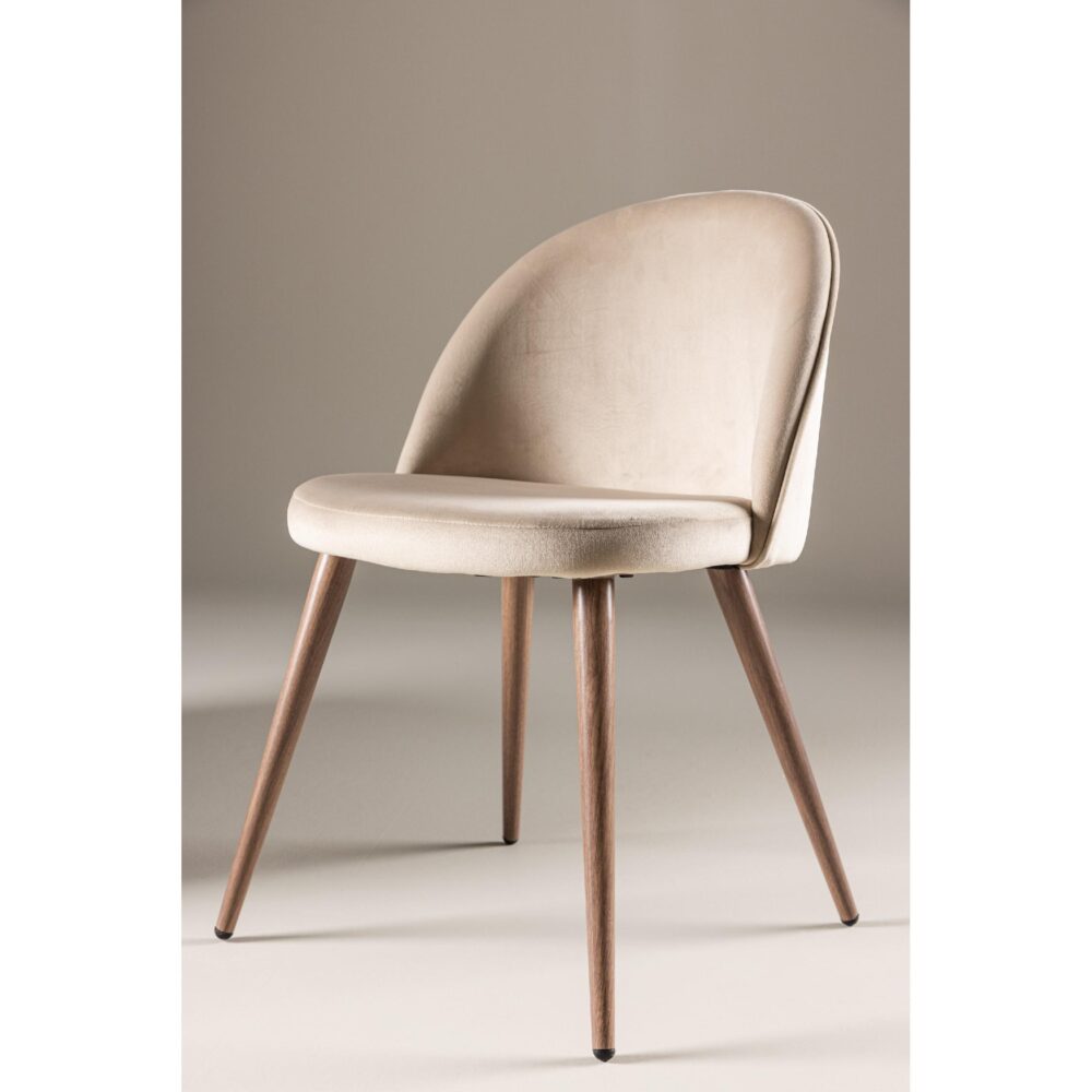 beige velvet eetkamerstoelen set van 2 Nest of Nora afbeelding 8